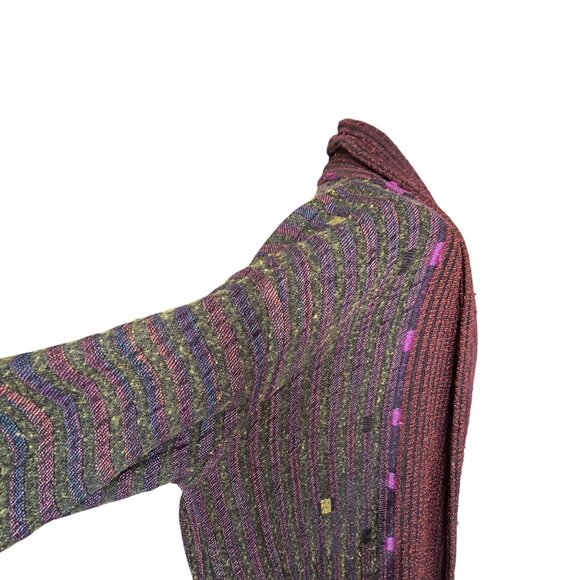 Susan Neal Handwoven Multicolor Open Front Jacket Cardigan Reversible CM2056 - Picture 16 of 16